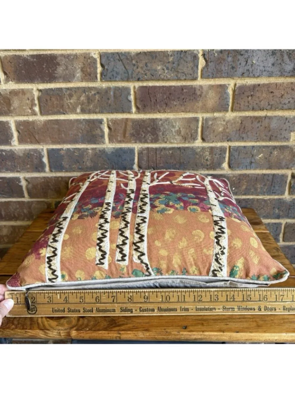 Pier 1 Imports Birch Tree Embroidered Multicolor Accent Throw Pillow 17 in